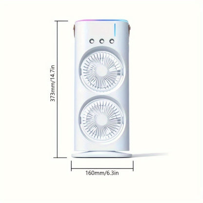 Portable Misting Fan USB Rechargeable Water Cooling Fan with Spray Button Control for Outdoor Indoor Office RV Camping Summer Personal Desk Fan
