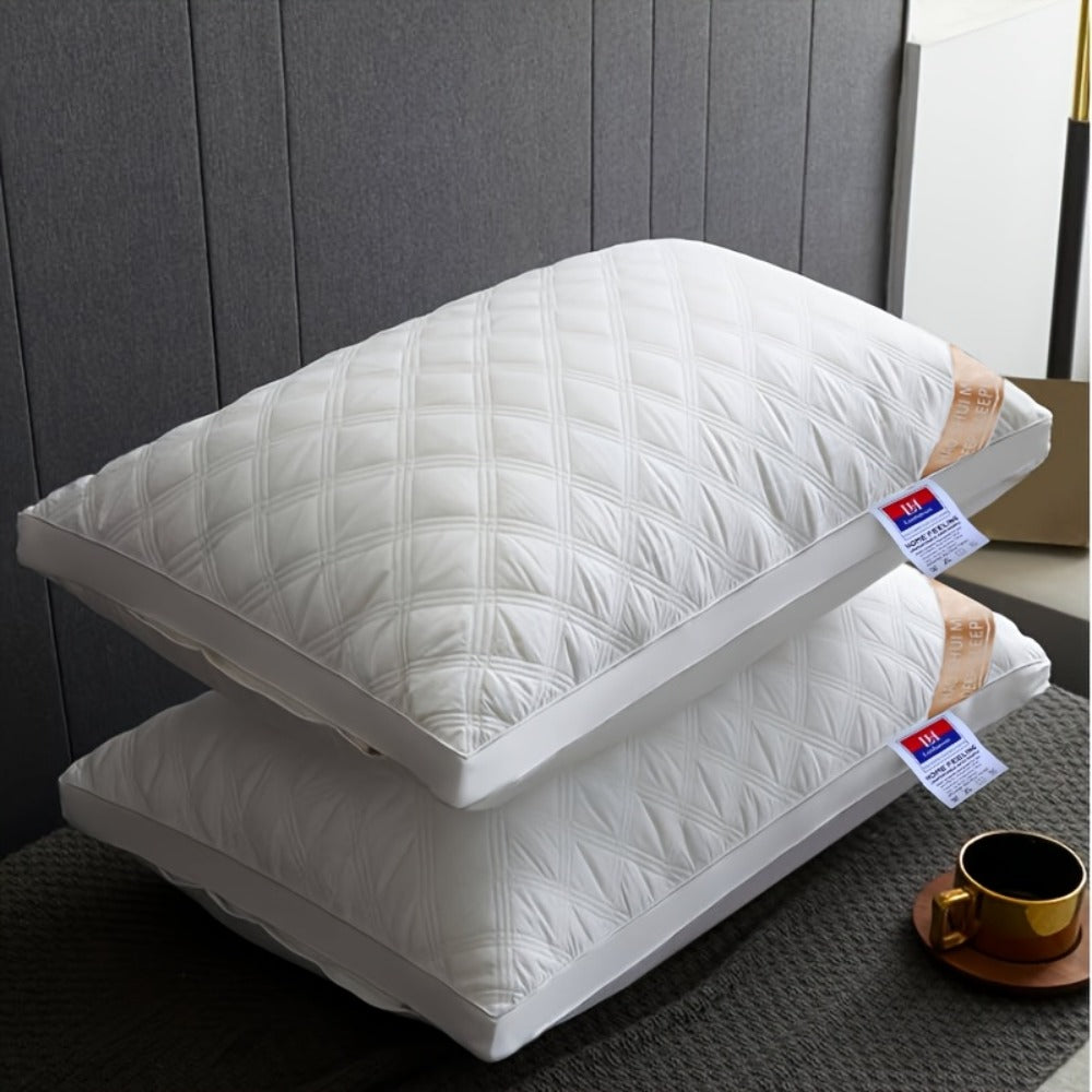 Queen Size Pillows for Side Sleepers – 800g Heavyweight Hotel Collection, Hypoallergenic Down Alternative, Ultra-Plush & Resilient, Machine Washable 20x30 Inches – Available in 1, 2 & 4 Pack (White/Gray)
