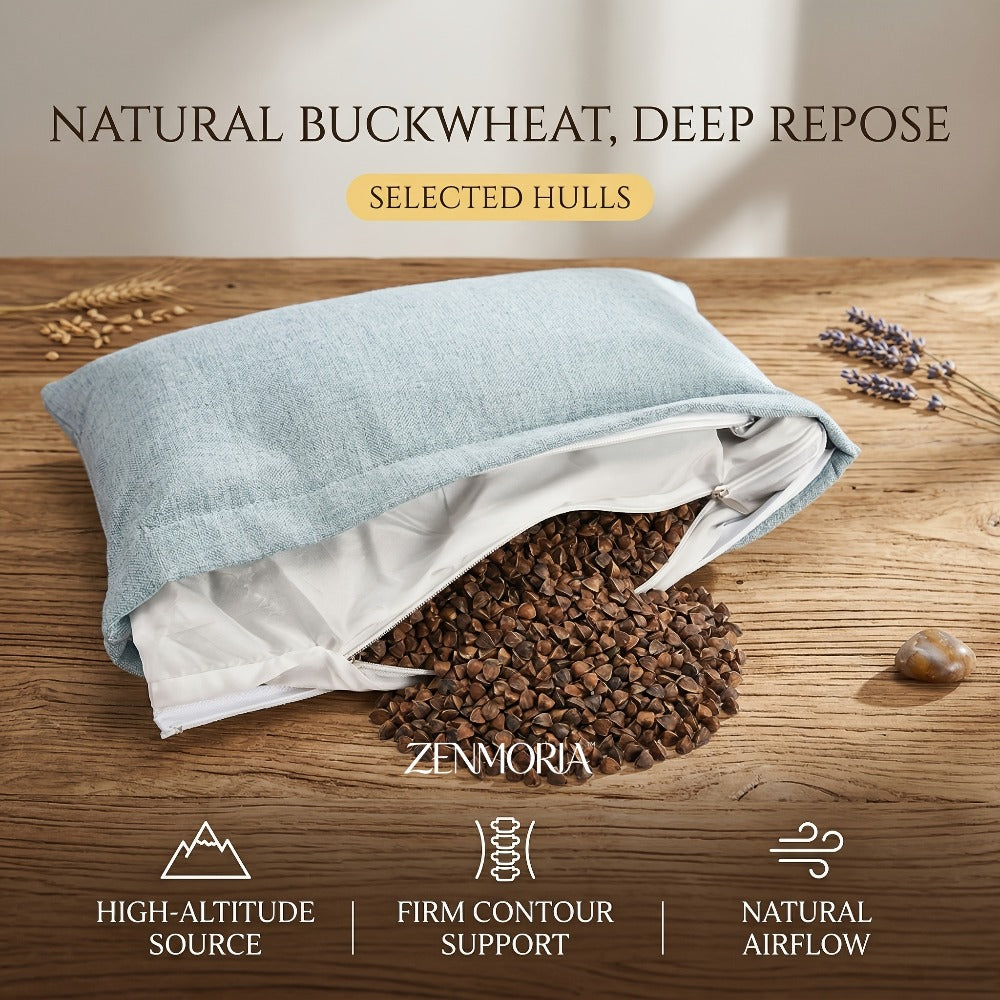 Detachable 2-in-1 Buckwheat Pillow – Ergonomic Support & Adjustable Comfort for Better Sleep