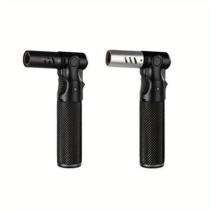 Windproof Torch Lighter – Refillable Jet Flame Butane Lighter with 360° Inverted Ignition, 1800°C High Temp Blowtorch, Flame Size Adjustment, Portable for Camping, BBQ, Welding, Soldering (Butane Not Included)