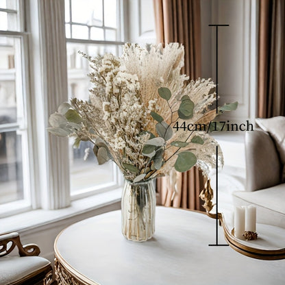 Pampas Grass Decor Set 42pcs Boho Dried Flowers for Vase, Bohemian Home Decor, Wedding Bouquet, Bathroom & Living Room Arrangement, Natural Dried Greenery with Olive Branches, Rustic Farmhouse Style