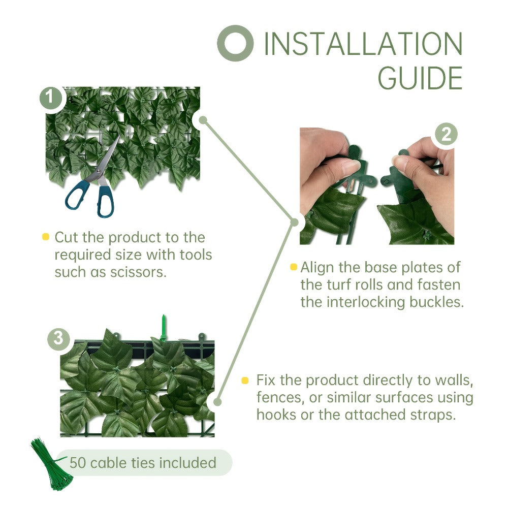 Artificial Ivy Privacy Fence Screen – UV-Resistant Faux Ivy Hedge Panel for Outdoor Patio, Garden, Balcony & Fence Cover | Realistic Greenery Wall Decor | Multiple Sizes Available