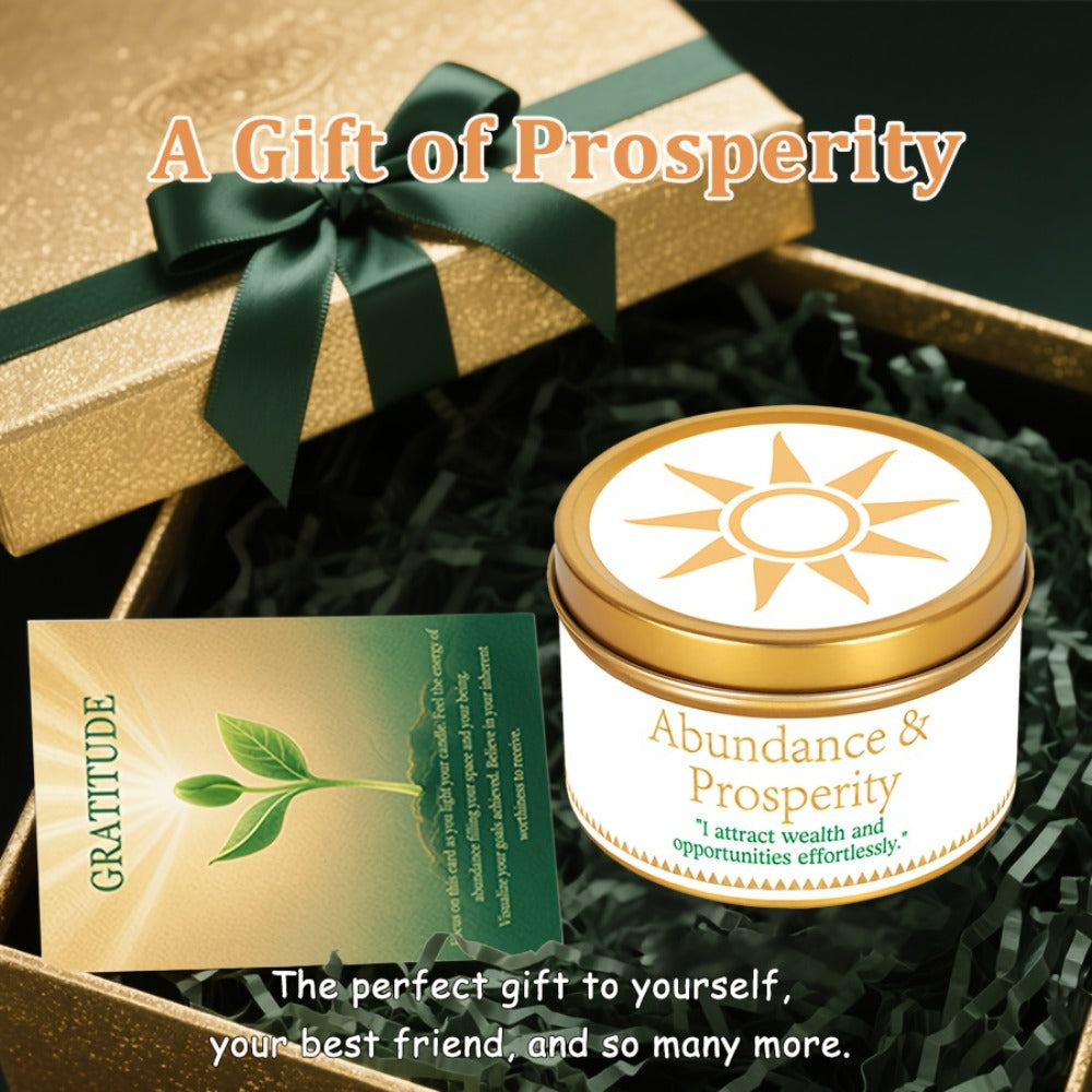 Manifestation Candles Scented Soy Wax with Crystal & Guidance Card for Meditation Yoga Focus | Law of Attraction Abundance Candle | Christmas Birthday Gift for Women