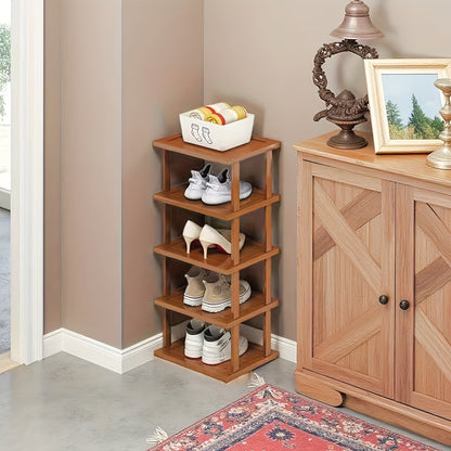 Bamboo Shoe Rack 6 or 9 Tier – Space-Saving Wood Grain Shoe Organizer, Easy Assembly Freestanding Shoe Shelf for Entryway, Living Room, Bedroom & Dorm
