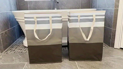 Collapsible Laundry Basket 3 Pack 75L – Freestanding Tall Clothes Hamper with Easy-Carry Handles for Bedroom, Bathroom, Family & Dorm – Large Capacity Folding Laundry Bin Set