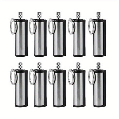 Metal Match Kerosene Lighter 10pcs, Emergency Survival Matches Multi-Functional Keychain Fire Starter for Outdoor Camping Hiking Survival Gear, Windproof Reusable Fire Starting Tools – No Lighter Fuel Included