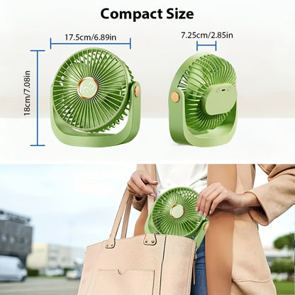Portable USB Rechargeable Fan, 5-Speed Turbo Strong Wind Fan, Adjustable Hanging Vertical Fan for Wall, Desktop and Ceiling Mount, Fast Cooling Personal Fan for Home, Office and Outdoor Camping