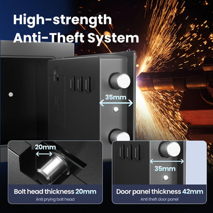 Fingerprint Safe Box with Password and Key Lock 0.3 0.8 1.13 1.71 Cu Ft Home Security Safe for Money Documents Passports Jewelry Bedroom Office Bedside Electronic Combination Lock Steel Safe