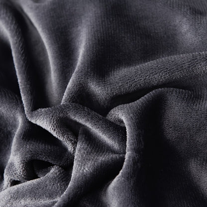 Reversible Milk Velvet Comforter Soft Quilted Blanket 100% Polyester Plush Fleece Bedding All Season Machine Washable for Home Hotel Queen King Size Light Grey Dark Gray