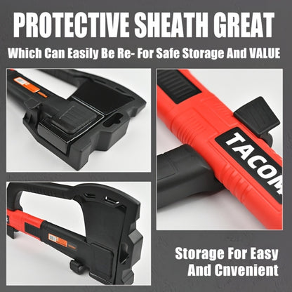 Camping Hatchet 15 Inch Splitting Axe 45 Carbon Steel with Nylon Rubber Non-Slip Handle – Teflon Blade, Blade Cover & Optional Whetstone Set for Wood Chopping, Tree Cutting, Hiking Backpacking Outdoor