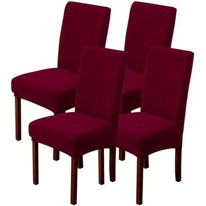 Dining Chair Covers Stretch Jacquard Slipcovers Removable Washable Chair Protector for Kitchen Hotel Restaurant Set of 4 or 6