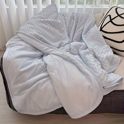 Cooling Blanket for Summer – Breathable Lightweight Throw with Soundwave Embossed Striped Design, 100% Polyester Machine Washable Blanket & Shawl for Bed, Sofa & Travel (Multiple Colors & Sizes)