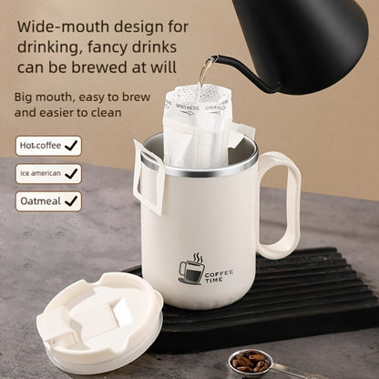 Stainless Steel Travel Mug Valentine's Letter Print Double Wall Insulated Coffee Cup Leak-Proof Lid 500ml Office Home Travel
