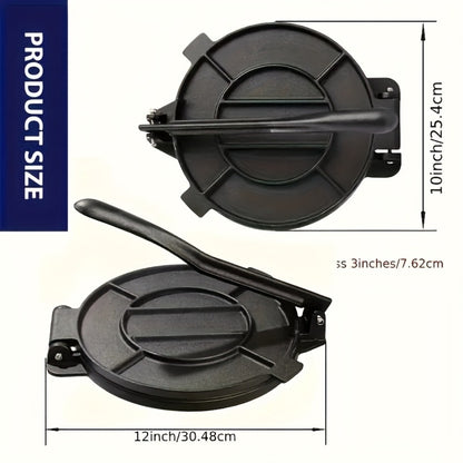 Tortilla Press & Dough Press – 6.5 & 8 Inch Professional Tortilla Maker for Flour & Corn Tortillas, Roti, Quesadilla, Dumpling Wrapper, Flatbread – Heavy Duty Cast Iron Style Kitchen Tool
