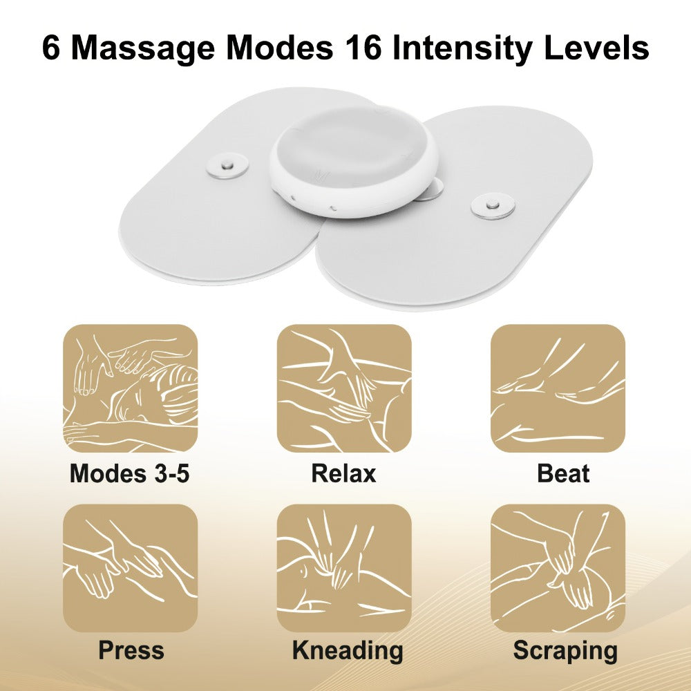 TENS EMS Muscle Stimulator Cordless Rechargeable – 6 Modes 16 Intensity Levels, Wireless Pain Relief Device for Back, Neck, Shoulder & Leg, Portable Full Body Therapy Massager with Charging Case