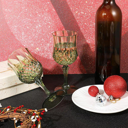 Plastic Crystal Champagne Goblets 48pcs Shatterproof Stackable 7oz Reusable Wine Glasses for Wedding Party Christmas Halloween Elegant Vintage Tableware Drink Cups