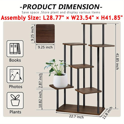 Plant Stand Indoor Multi Tier Corner Metal Flower Stand Tall Plant Shelf for Living Room Bedroom Patio Garden Balcony 5 Tier 7 Tier 9 Tier Black White Black Oak Utility Rack
