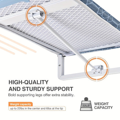 Wall Mount Ironing Board Foldable 36x12 Space Saving with Iron Holder Removable Heat Resistant Cover for Small Spaces Laundry Room Closet Apartment
