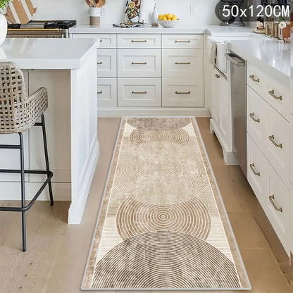 Modern Area Rug Non-Slip Machine Washable – Indoor Outdoor Rectangular Carpet in Beige, Grey, Black & Brown for Hallway, Kitchen, Living Room & Patio – 4 Sizes Available