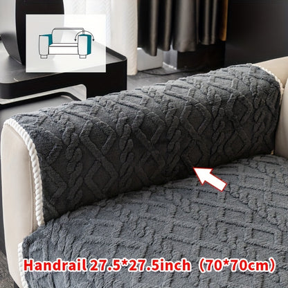 Plush Sofa Cover Couch Cover | Anti-Slip Pet Dog Friendly Velvet Sofa Mat, Single Two Three Four Seat, Backrest Armrest Pillow Cover, Living Room Bedroom Decor