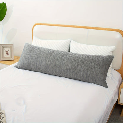 Body Pillow 20x54 Inch Cooling Memory Foam – Full Body Pillow for Adults Side Sleepers, Firm Long Sleeping Pillow for Stomach Back Support, Pregnancy Pillow, Washable Cover, Grey White Pink