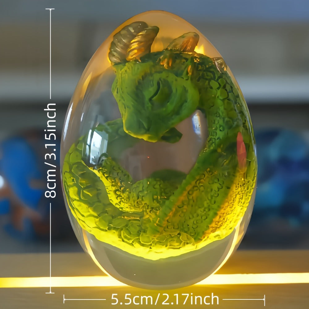 Dragon Egg Statue Crystal Transparent Resin Dinosaur Egg Figurine Handcrafted Collectible for Fantasy Lovers Home Decor Shelf Display Birthday Gift
