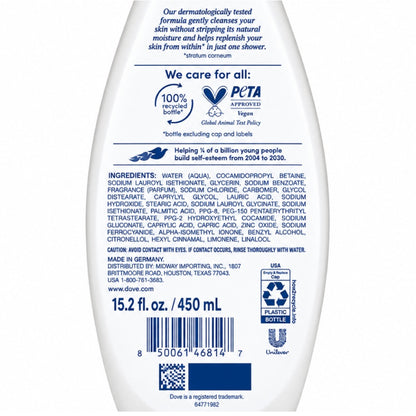 Dove Body Wash Silky Velvet 2-Pack 450ml – Moisturizing Shower Gel with Silk Proteins for Soft, Smooth & Nourished Skin