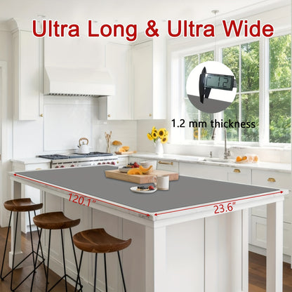 Extra Large Silicone Mat for Kitchen Counter – Nonslip Heat Resistant Countertop Protector, Nonstick Waterproof Craft Mat & Placemat, Multiple Sizes & Colors