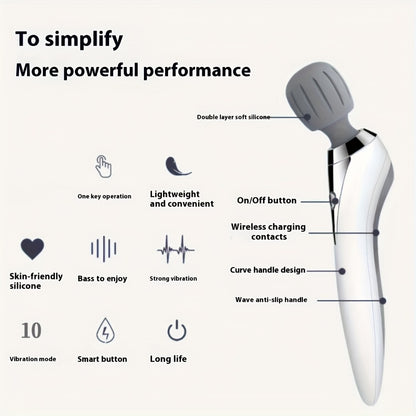 Wireless Stick Massager for Full Body – Portable Rechargeable Personal Massager for Neck, Back, Shoulder, Waist & Legs, Easy to Carry Muscle Tension Relief Tool for Home Office Travel