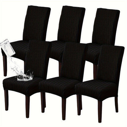 Dining Chair Covers Stretch Slipcovers Set of 4 or 6, Stain Resistant Removable Washable Chair Protector for Home Kitchen Restaurant Wedding, Spandex Jacquard Fabric, 7 Colors Available