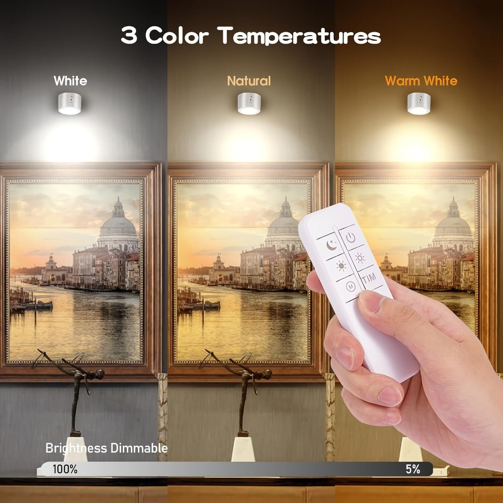 Rechargeable Wall Sconce LED Reading Light - GVTCO Magnetic 360° Rotation Wall Lamp with Remote Control, 3 Color Temperatures, Dimmable, 1200mAh Battery, USB-C Charging for Bedroom, Bedside & Hallway