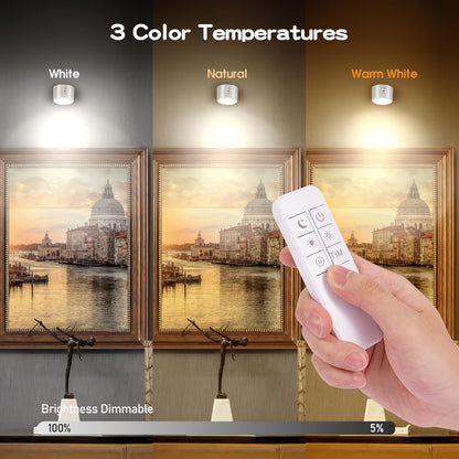 Rechargeable Wall Sconce LED Reading Light - GVTCO Magnetic 360° Rotation Wall Lamp with Remote Control, 3 Color Temperatures, Dimmable, 1200mAh Battery, USB-C Charging for Bedroom, Bedside & Hallway