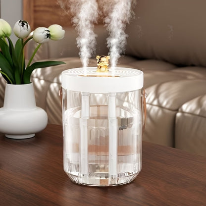 Large Humidifier 2L Smart 2-in-1 with Night Light – Dual Nozzle, 3 Mist Modes, Auto Shut-Off, Dry Burn Protection, Silent Operation, Covers 215 Sq Ft, for Bedroom, Baby Room & Office (Green)