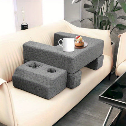 Adjustable Reading Gaming Wedge Pillow with Armrests – Multipurpose Foam Support Pillow for Bed, Sofa & Floor, Steam Deck & Switch Compatible, Gray