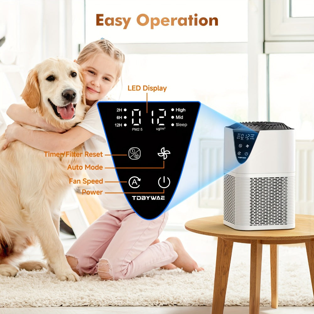 HEPA Air Purifier for Large Room Up to 1750 Sq Ft – H13 True HEPA Filter, 25dB Quiet, PM2.5 Monitor, Aromatherapy, 3-Stage Filtration for Bedroom Home Office Pet Odor Smoke Dust