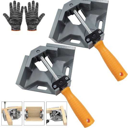 Right Angle Woodworking Clamp Set 2 & 4-Piece – Adjustable Aluminum Alloy Swing Jaw, 90-Degree Corner Clamps for Welding, Furniture Assembly, Framing & DIY Woodworking Projects
