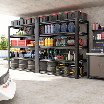 Heavy Duty Metal Garage Shelving Unit 72"H - Adjustable Steel Storage Shelf Rack for Garage, Basement & Warehouse