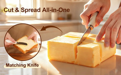 Ceramic Butter Dish with Lid and Knife – Large Countertop Butter Keeper, Airtight Seal, Easy-Clean Design, Multiple Colors – Kitchen Gift for Butter Lovers