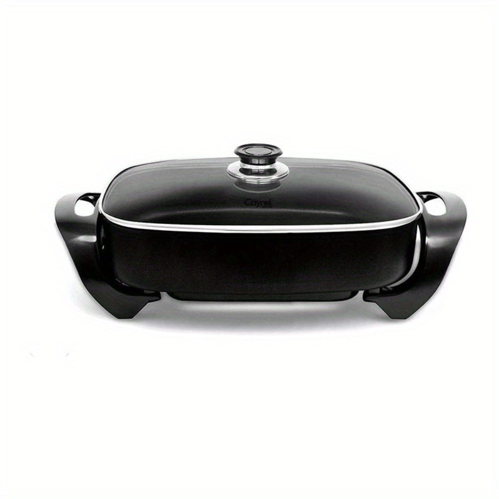 Electric Skillet 8 Quart Non-Stick Copper Deep Dish – 16x12 Large Electric Frying Pan with Tempered Glass Vented Lid, Adjustable Thermostat, Dishwasher Safe, Perfect for Family Meals & Entertaining