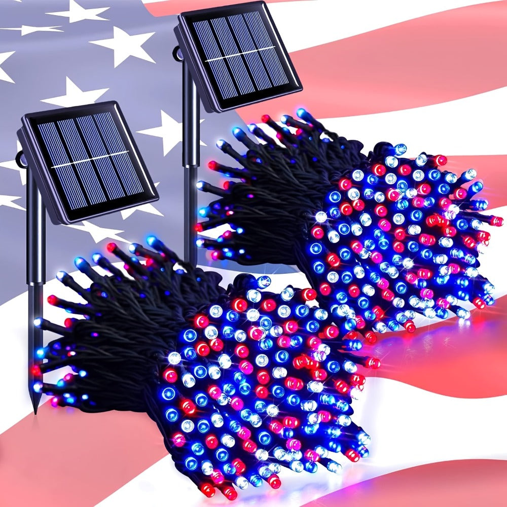 Solar LED Fairy String Lights IP65 Waterproof – 40FT or 80FT with 8 Lighting Modes for Independence Day, Christmas, Wedding, Garden & Yard – White, Warm White, Multi Color, Purple, Orange & Blue