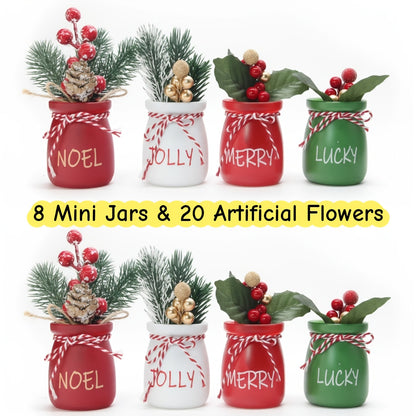 Mason Jar Centerpiece Table Decorations with Wood Tray & LED Lights – 3-Piece Farmhouse Decor Set for Dining Room, Kitchen, Living Room & Bathroom | Holiday Home Decor Gift