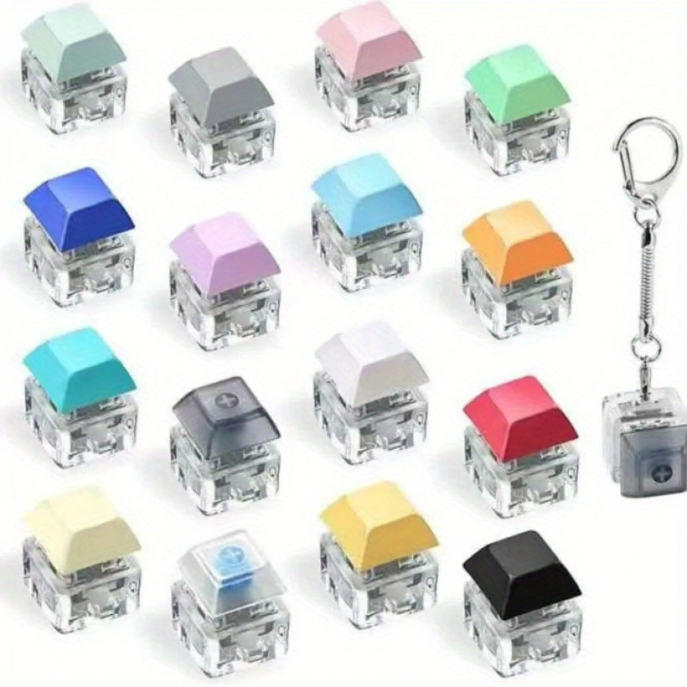 Keyboard Keycap Keychain 20pcs – Anxiety Fidget Key Caps for Adults, Stress Relief Fingertip Toy, Mixed Color Party Favor Pack & Relaxation Gift Set