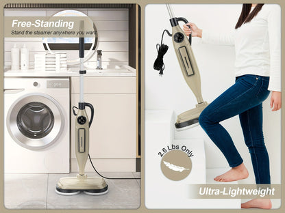 Steam Mop 10-in-1 Spinning Rotating Mop Pads with Steam Blaster Technology - 3 Steam Modes, LED Headlights, Lightweight Spin Mop for Hard Floor, Laminate & Marble, Washable Pads, VM6 Pro Series