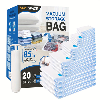 Vacuum Storage Bags Space Saver Bags for Clothes Comforters Bedding Travel Luggage – Extra Thick Jumbo Seal Bags 4pcs 8pcs 10pcs 12pcs 20pcs 30pcs