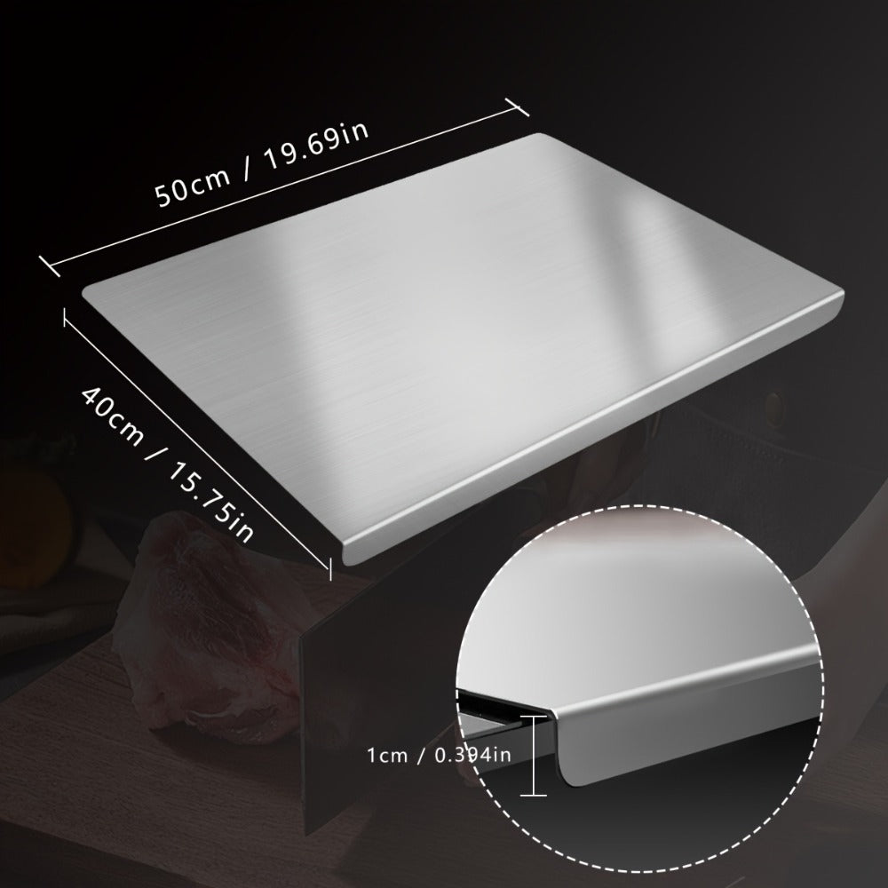 Stainless Steel Cutting Board Large Extra Thick 304 Food Grade Metal Chopping Board Non-Slip Butcher Block for Kitchen Meat Vegetables Fruits with Juice Groove