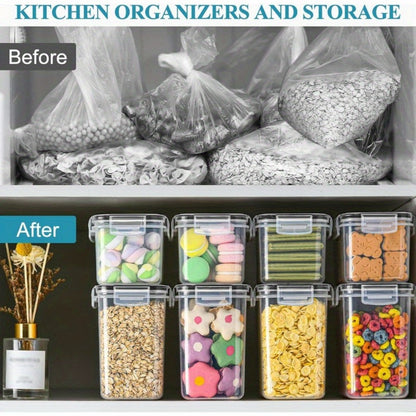 Pantry Storage Containers with Lids Labels and Markers - Airtight Kitchen Food Storage Set for Sugar Flour Pasta Grains Nuts Coffee Tea Beans Baking Supplies Organization