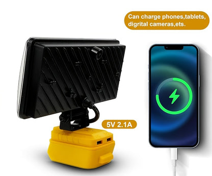 Cordless LED Work Light for DeWalt 20V Battery – 30W/90W 1800/5400 Lumen LED Floodlight | Battery Powered Work Light for Automotive Repair, Construction Site & Emergency Lighting | Battery Not Included