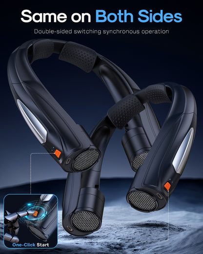 Neck Fan Wearable Bladeless Neckband Fan 3000mAh Dual Battery 6 to 20 Hours Battery Life Dual Wind Speeds Super Quiet Brushless Motor USB Charging Soft Silicone Strap for Work Travel Sports Outdoor