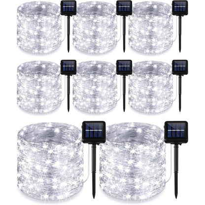 Solar Fairy String Lights Outdoor – 110 LED Copper Wire Solar Twinkle Lights with 8 Modes & Touch Control for Christmas Tree, Garden, Patio, Wedding & Party – 2, 4 or 8 Pack