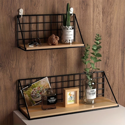 Metal Floating Wall Shelf – No Drill Wall Mounted Storage Rack for Bathroom, Living Room & Bedroom, Minimalist Iron Wall Organizer Shelf Decor